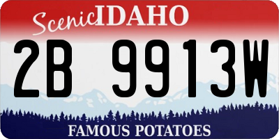 ID license plate 2B9913W