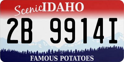 ID license plate 2B9914I