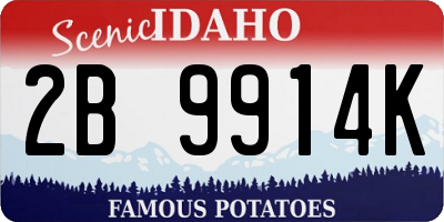 ID license plate 2B9914K