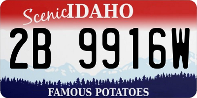 ID license plate 2B9916W