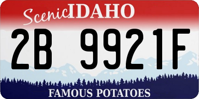 ID license plate 2B9921F