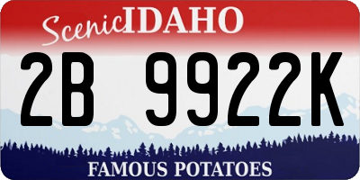 ID license plate 2B9922K
