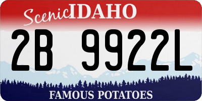 ID license plate 2B9922L
