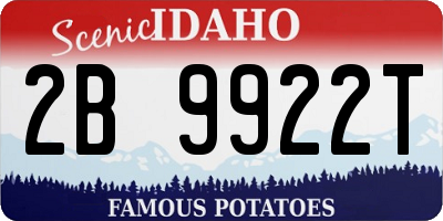 ID license plate 2B9922T