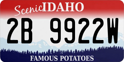 ID license plate 2B9922W