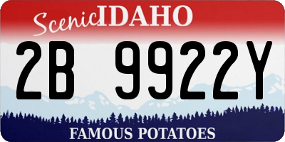 ID license plate 2B9922Y