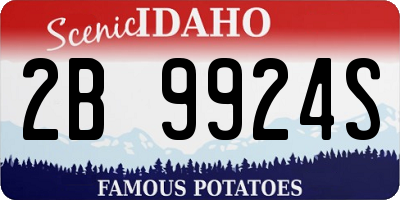 ID license plate 2B9924S