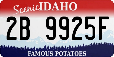 ID license plate 2B9925F