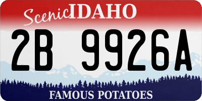 ID license plate 2B9926A