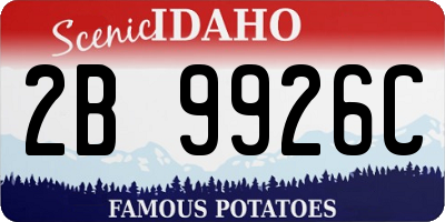 ID license plate 2B9926C