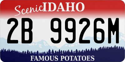 ID license plate 2B9926M
