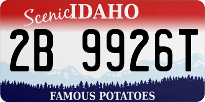 ID license plate 2B9926T