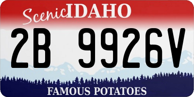 ID license plate 2B9926V