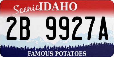 ID license plate 2B9927A