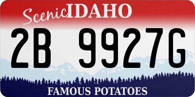 ID license plate 2B9927G