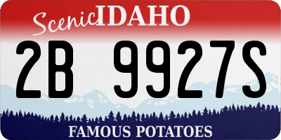 ID license plate 2B9927S