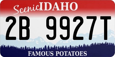 ID license plate 2B9927T