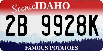 ID license plate 2B9928K