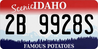 ID license plate 2B9928S