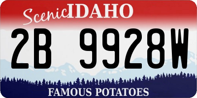 ID license plate 2B9928W