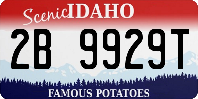 ID license plate 2B9929T
