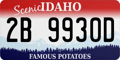 ID license plate 2B9930D