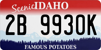 ID license plate 2B9930K