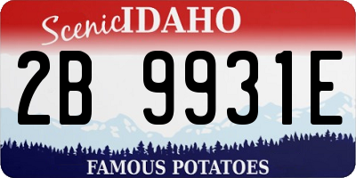 ID license plate 2B9931E