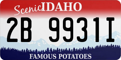 ID license plate 2B9931I