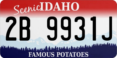 ID license plate 2B9931J