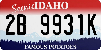 ID license plate 2B9931K