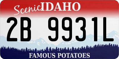ID license plate 2B9931L
