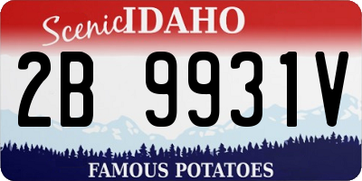 ID license plate 2B9931V