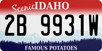 ID license plate 2B9931W