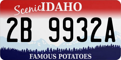ID license plate 2B9932A