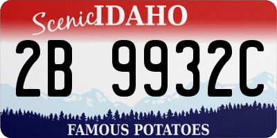 ID license plate 2B9932C