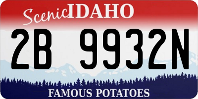 ID license plate 2B9932N