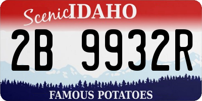 ID license plate 2B9932R