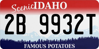 ID license plate 2B9932T