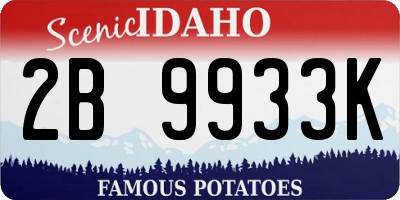 ID license plate 2B9933K