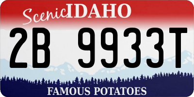 ID license plate 2B9933T