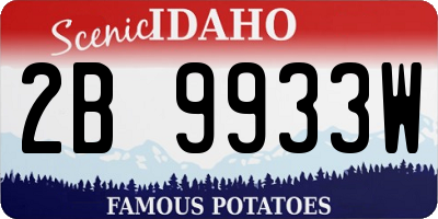ID license plate 2B9933W