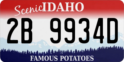 ID license plate 2B9934D