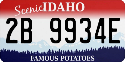 ID license plate 2B9934E