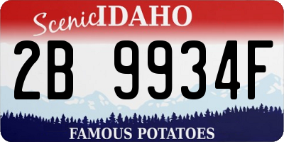 ID license plate 2B9934F