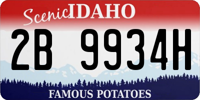 ID license plate 2B9934H