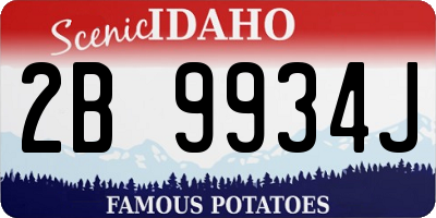 ID license plate 2B9934J