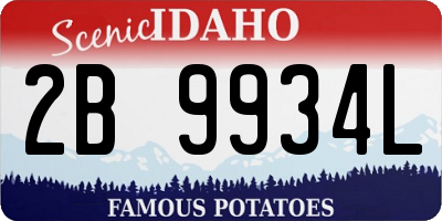 ID license plate 2B9934L