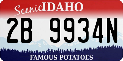 ID license plate 2B9934N