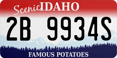 ID license plate 2B9934S